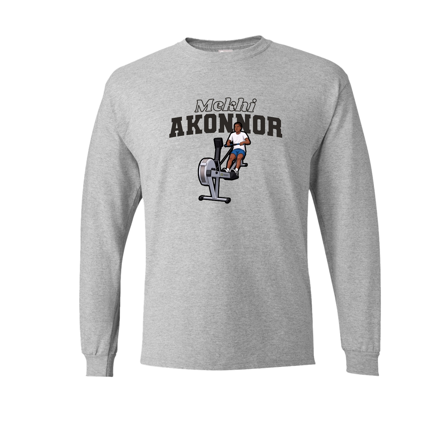 Long Sleeve Tee — Name Arch in Grey