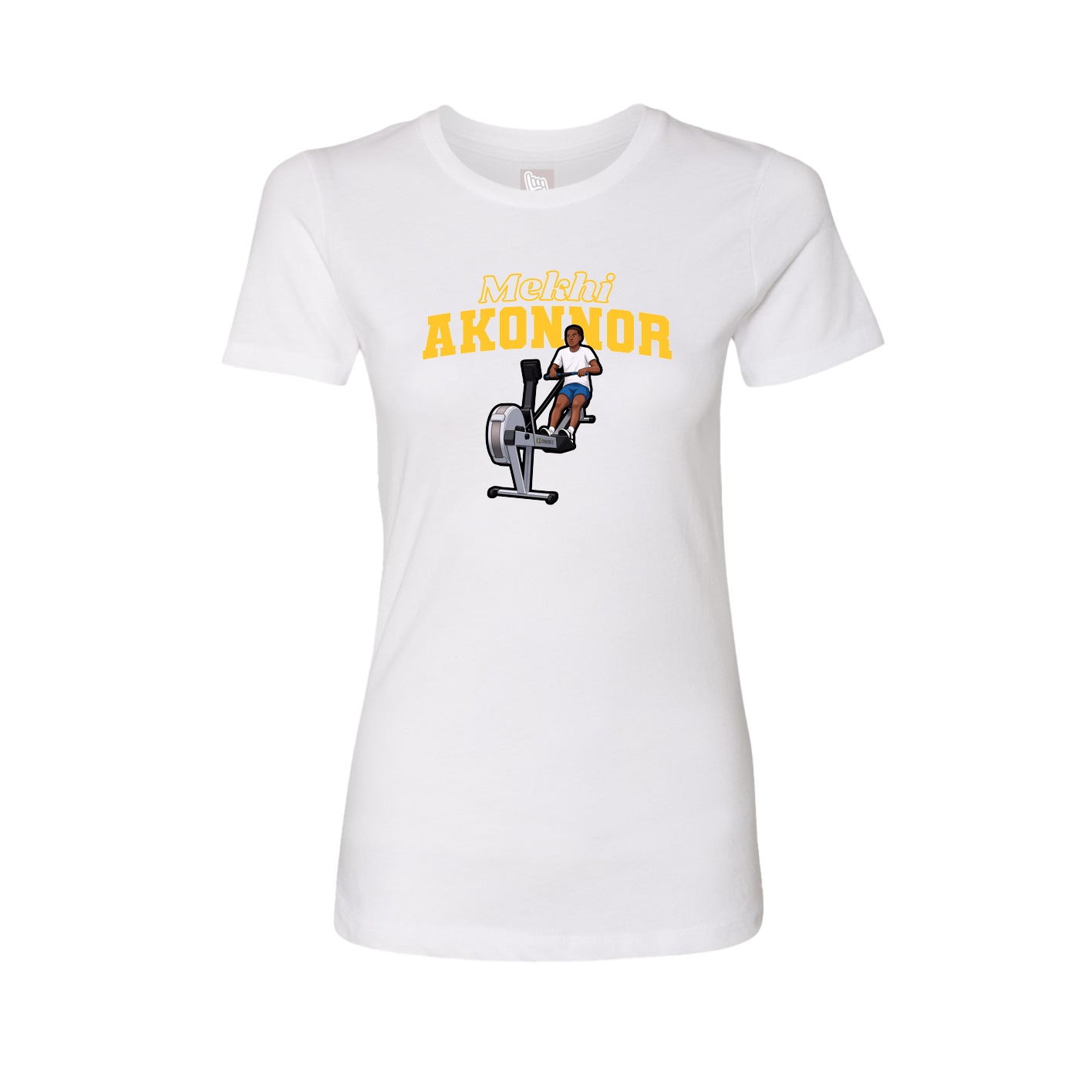Fitted Women's Tee — Name Arch in White