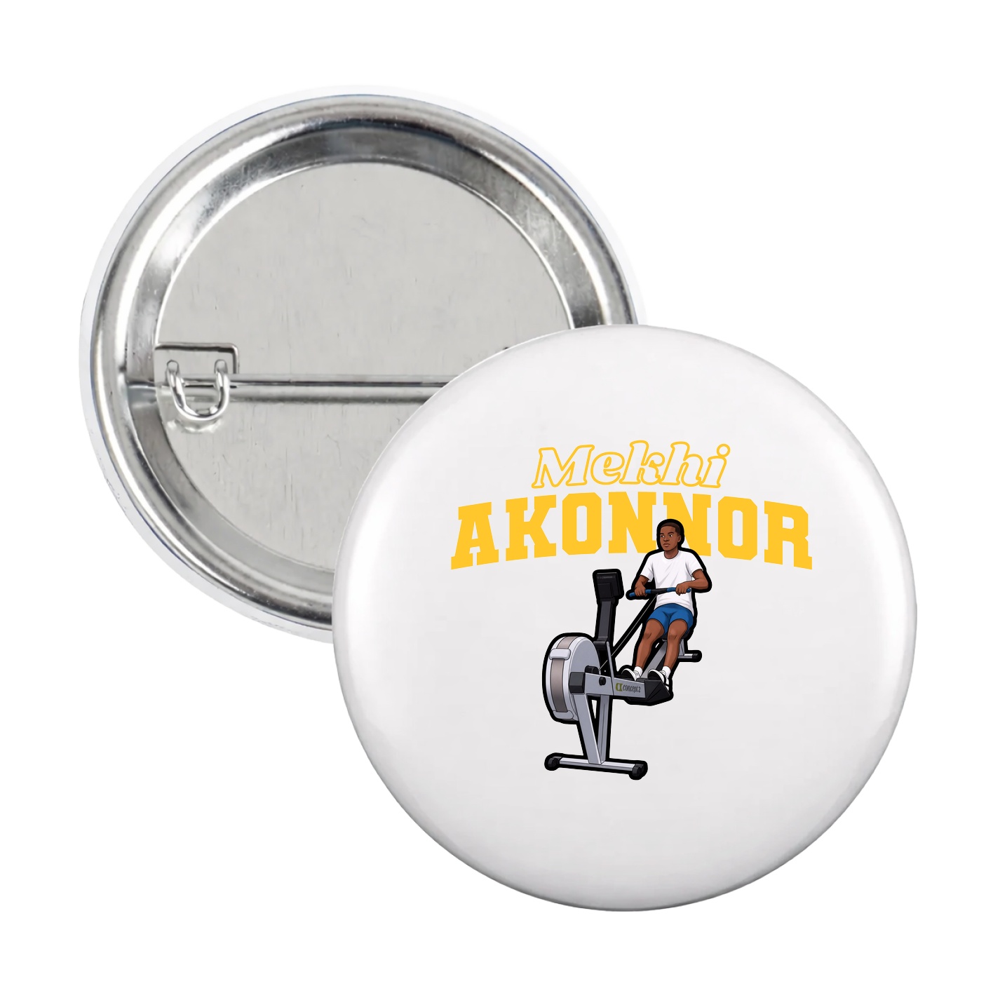 Game Day Button — Name Arch in White