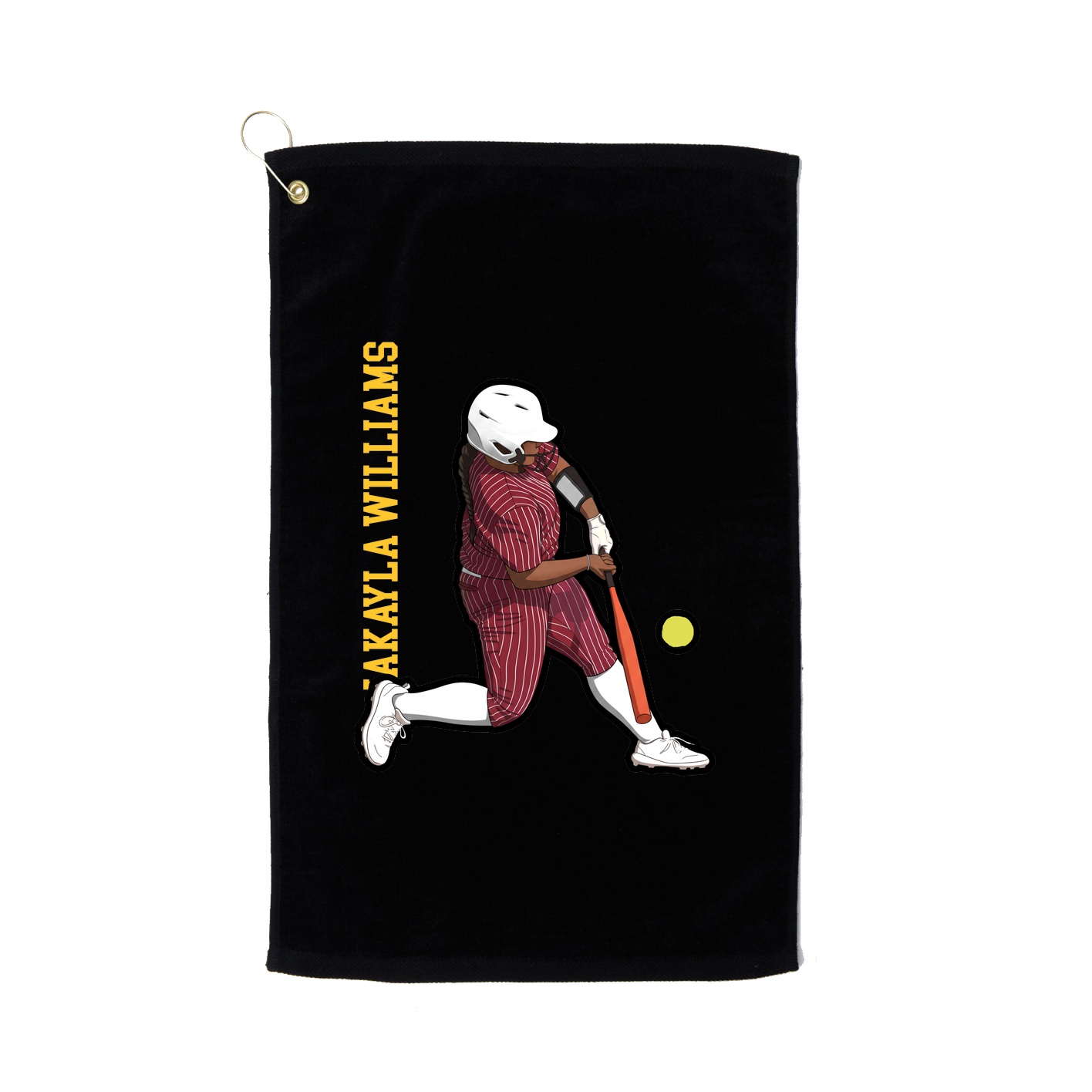 Golf Towel — Name Vertical in Black