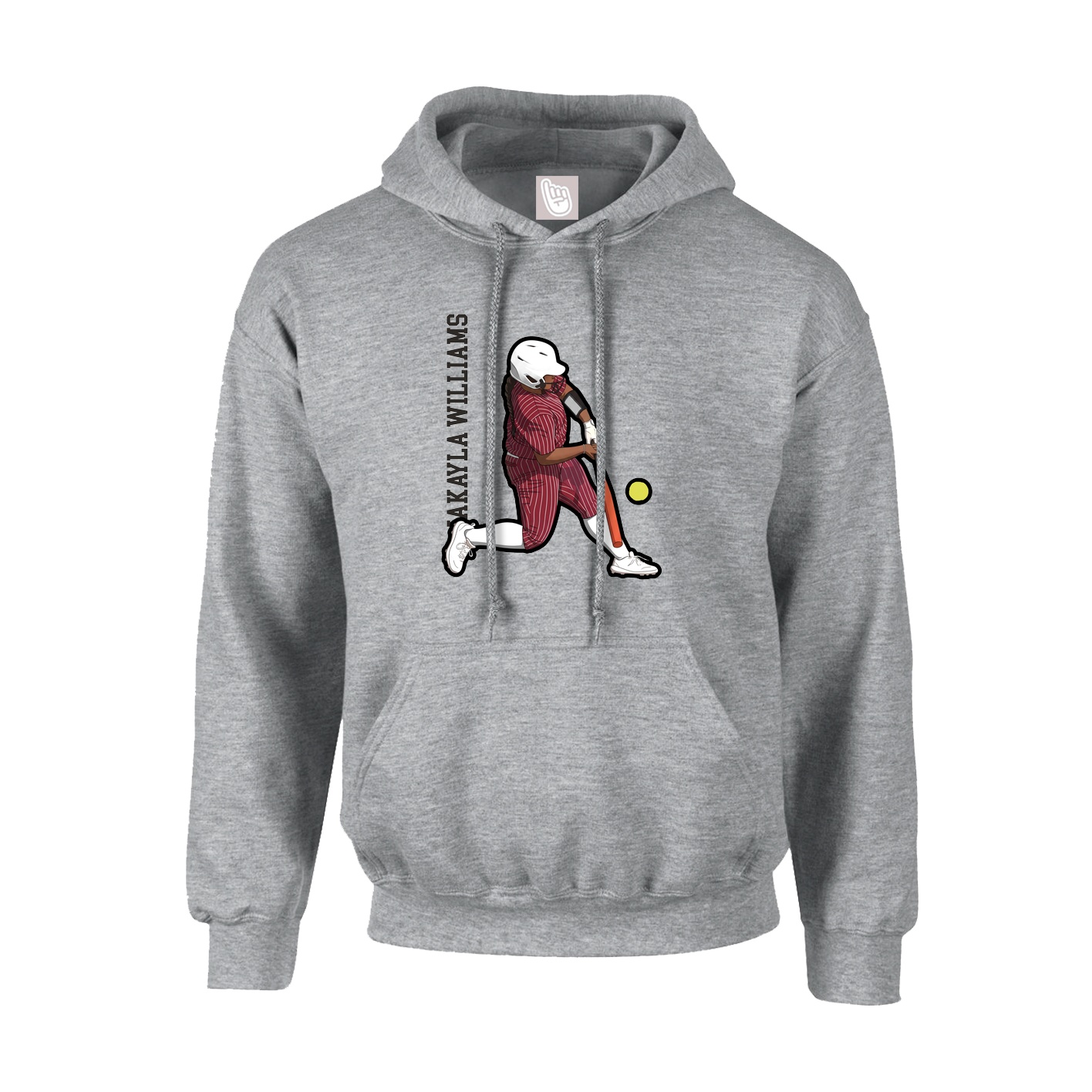 Youth Hoodie — Name Vertical in Grey