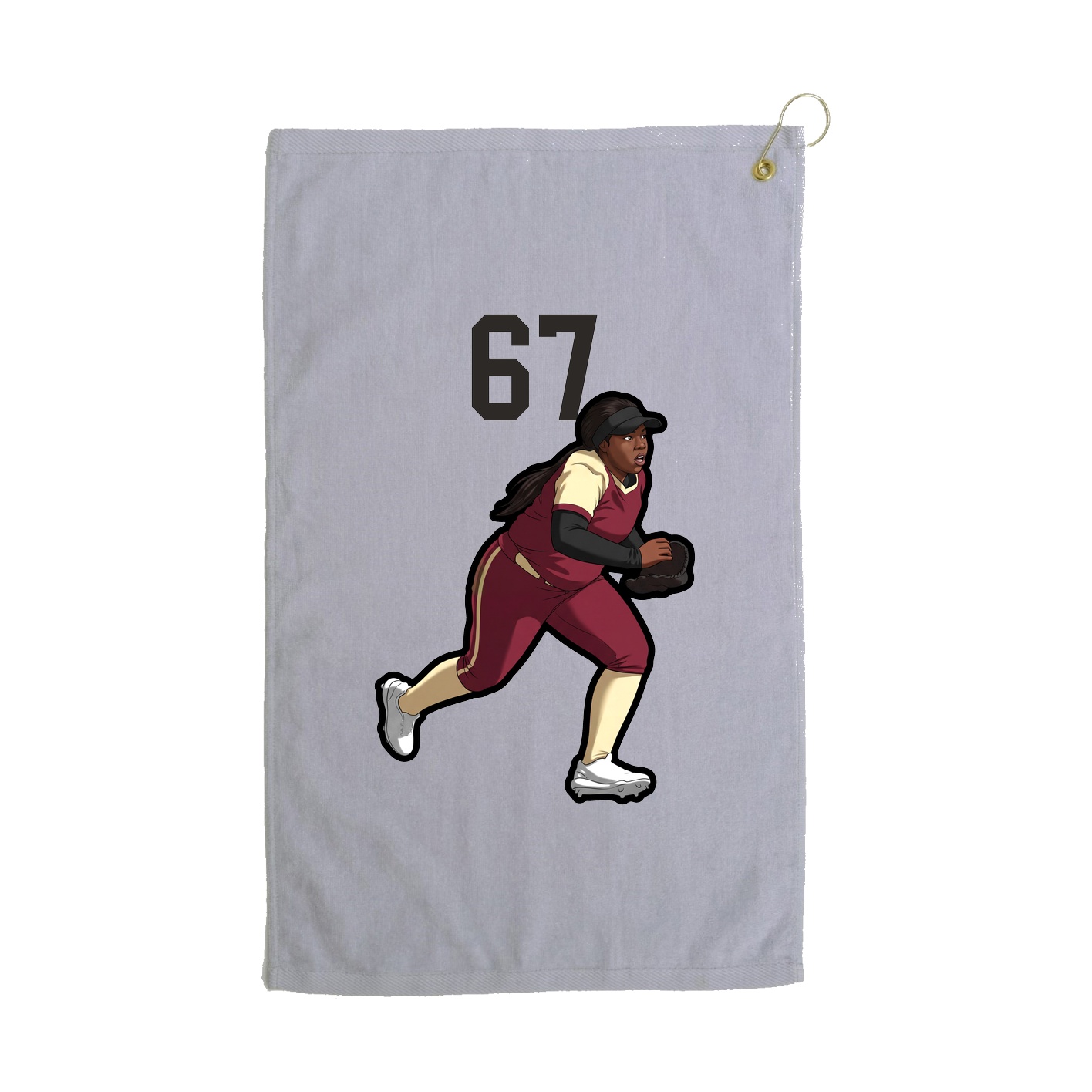 Golf Towel — Number Top in Grey