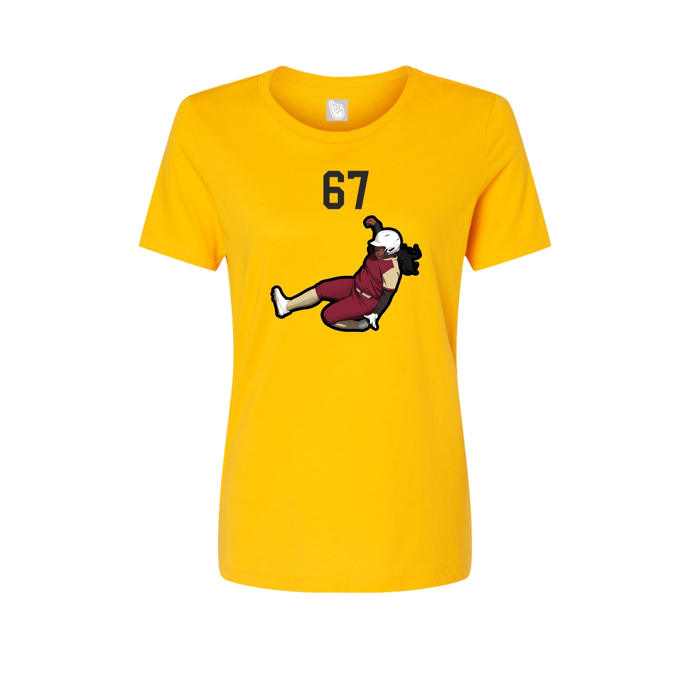 Fitted Women's Tee — Number Top in Gold