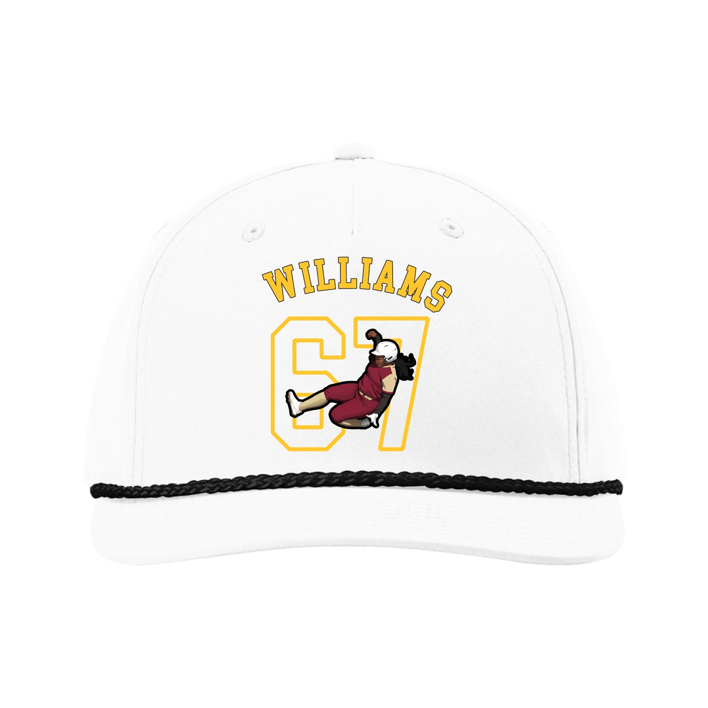 Five-Panel Classic Rope Cap — Shirsey Arch in White