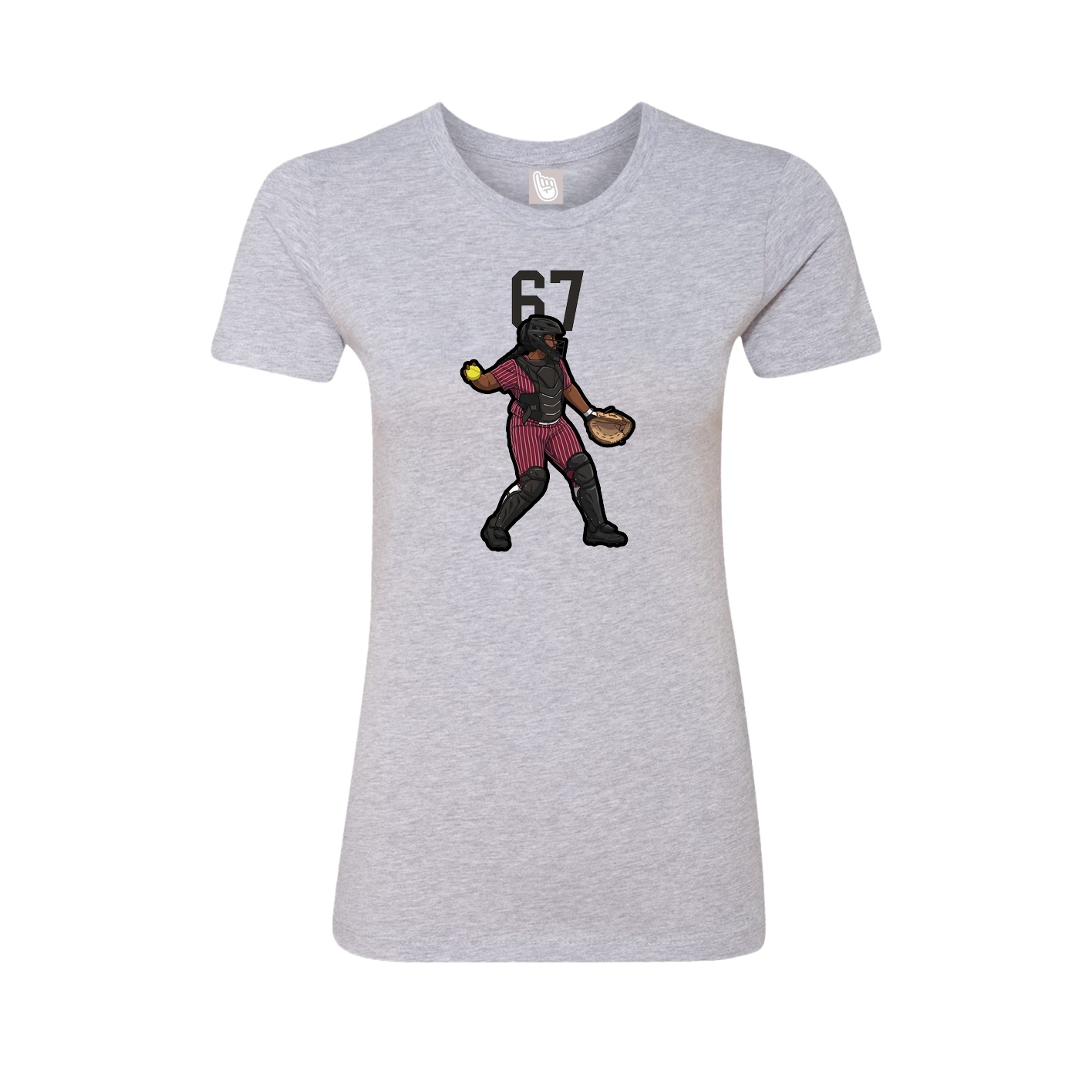 Fitted Women's Tee — Number Top in Grey