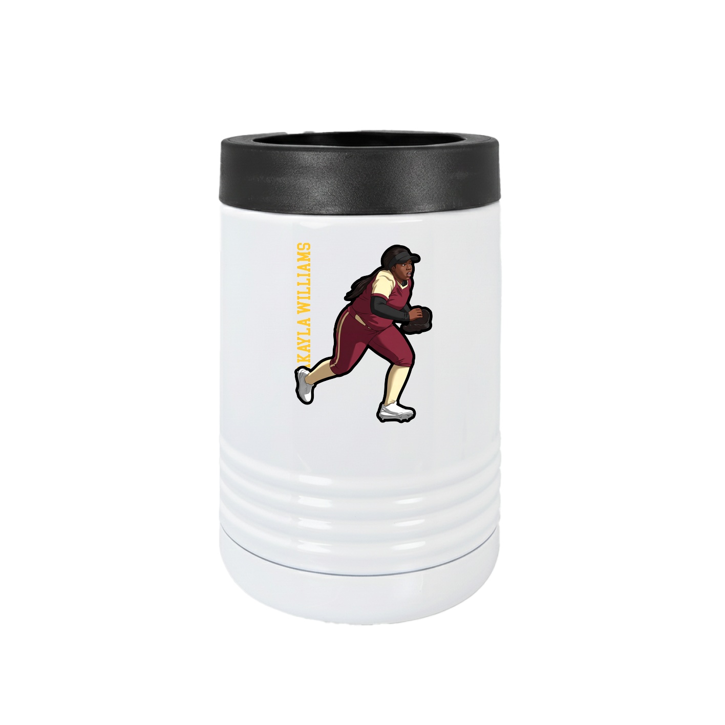Beverage Holder — Name Vertical in White