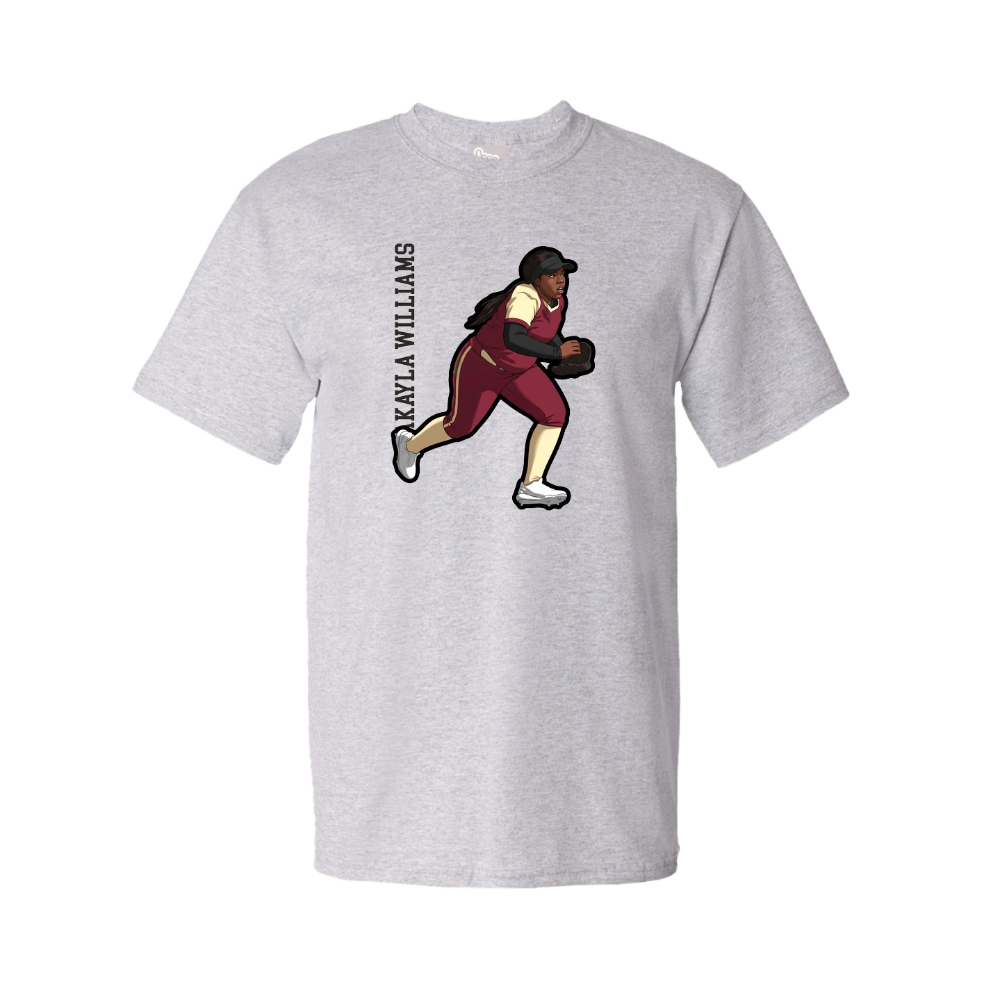 Tee — Name Vertical in Grey