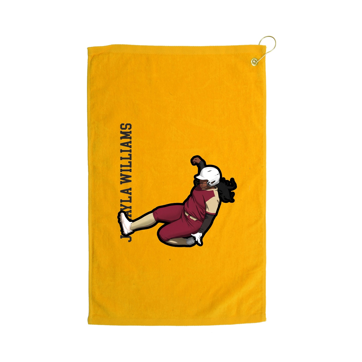 Golf Towel — Name Vertical in Gold