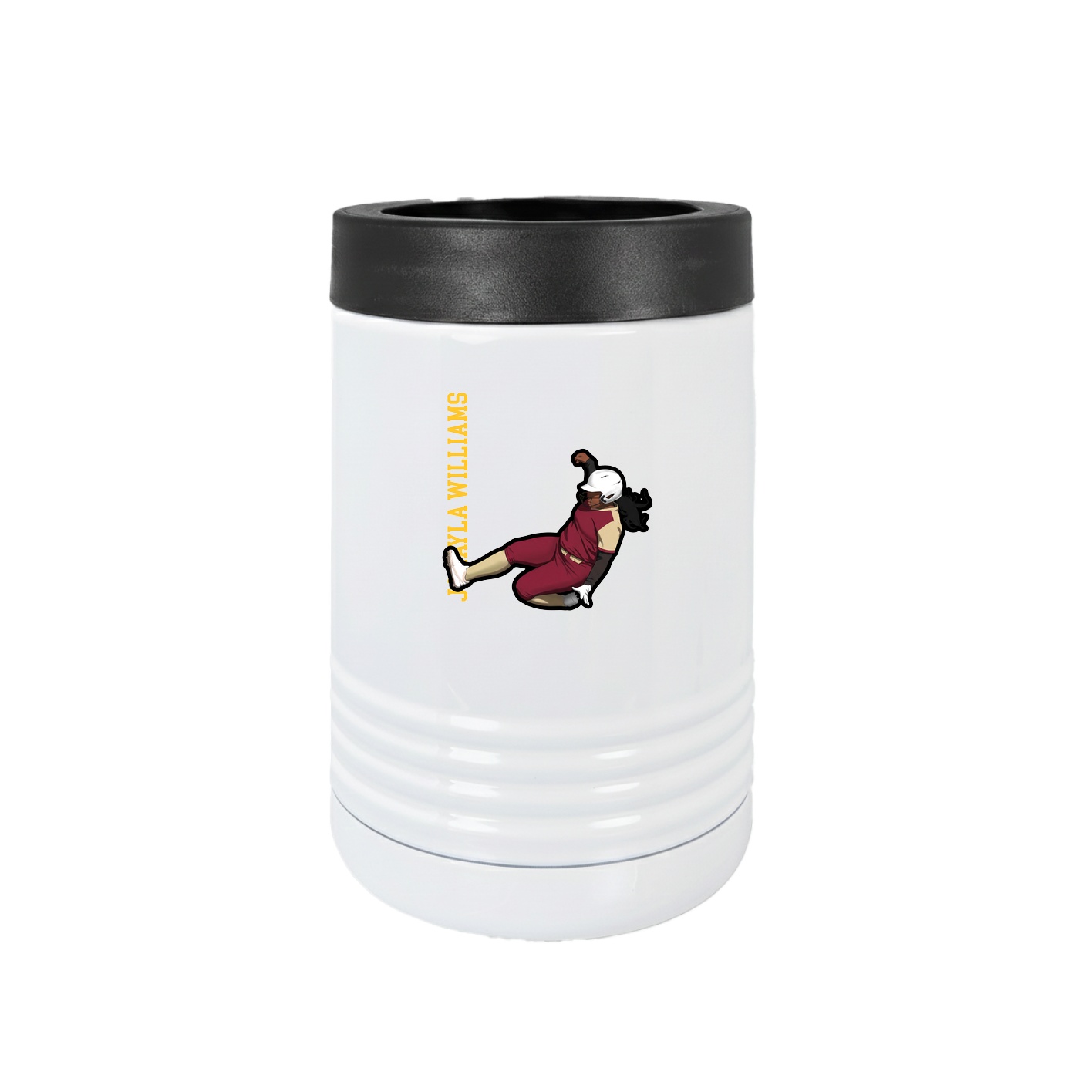 Beverage Holder — Name Vertical in White