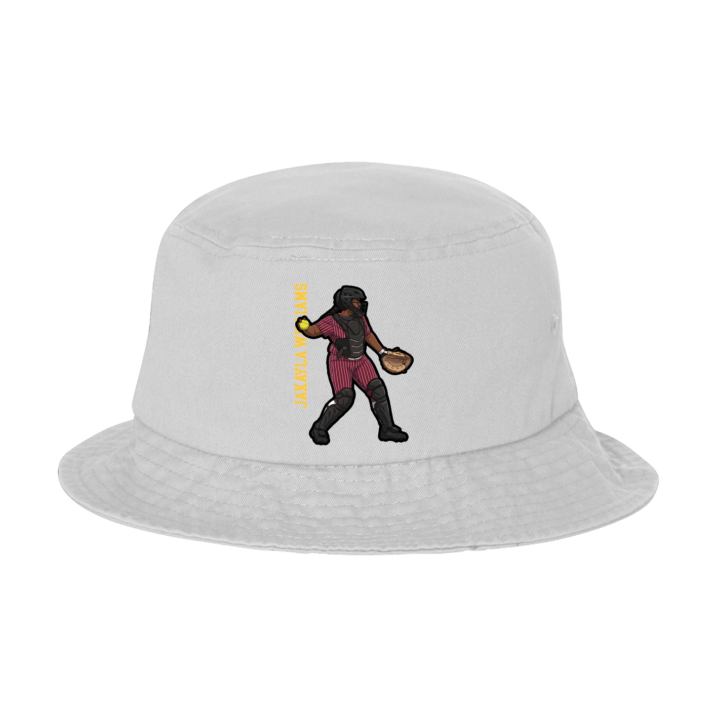 Bucket Cap — Name Vertical in White