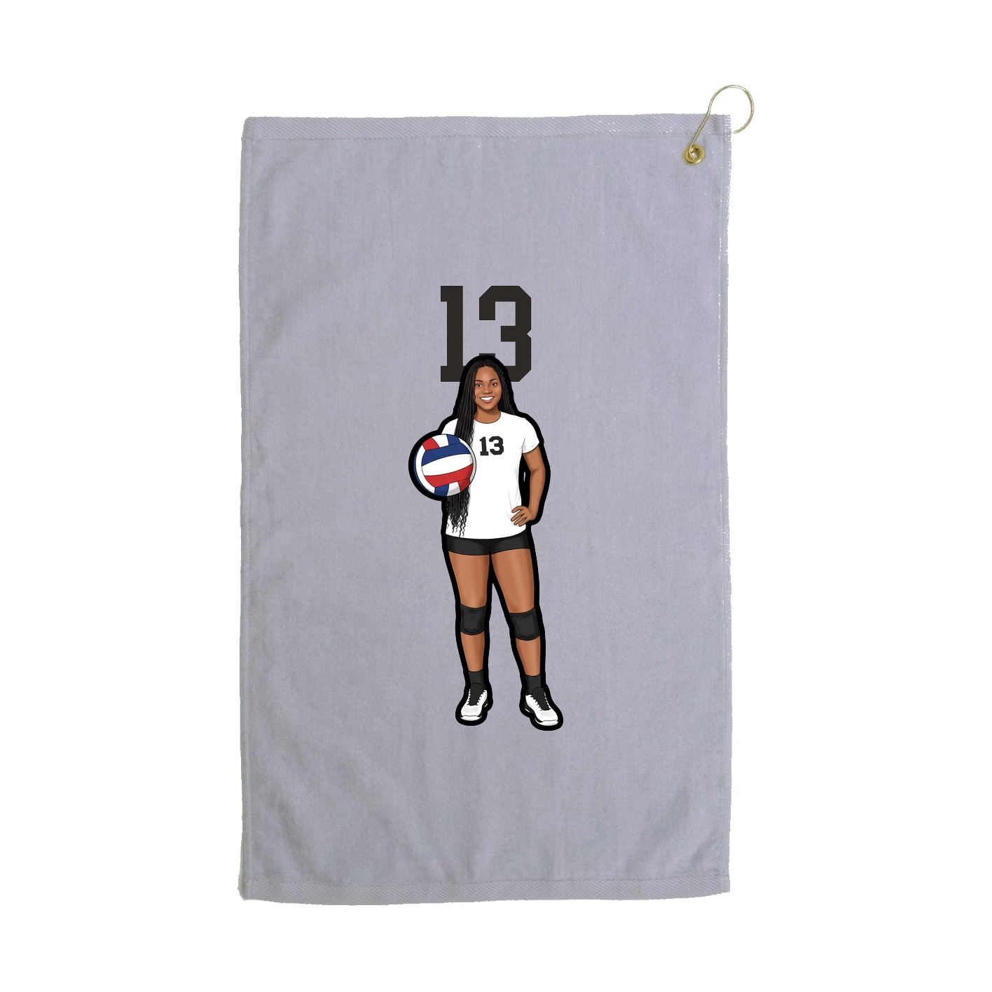 Golf Towel — Number Top in Grey