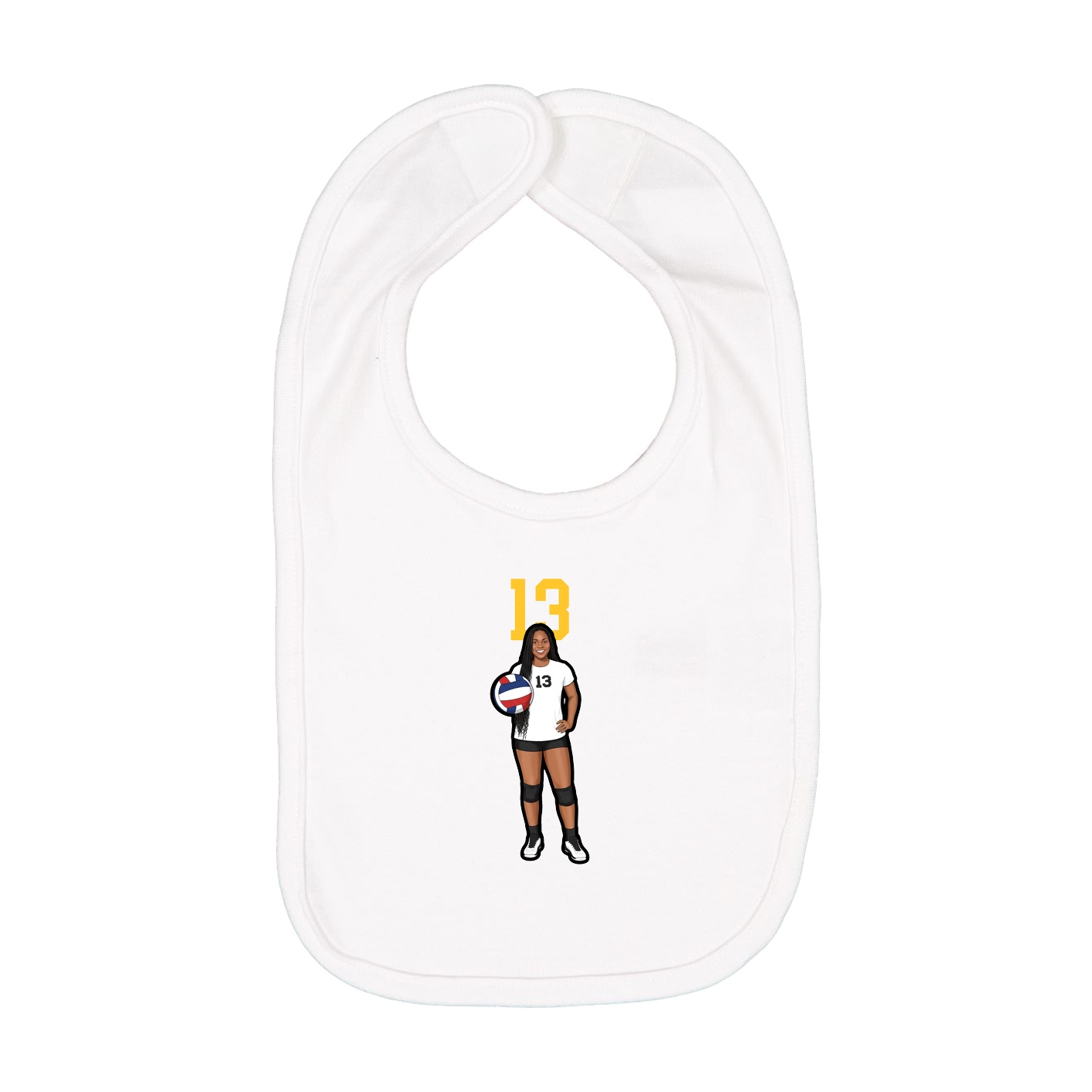 Infant Bib — Number Top in White