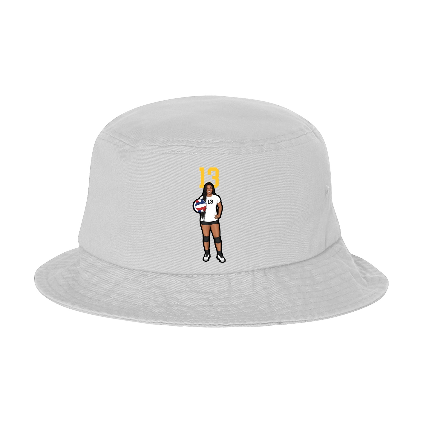 Bucket Cap — Number Top in White