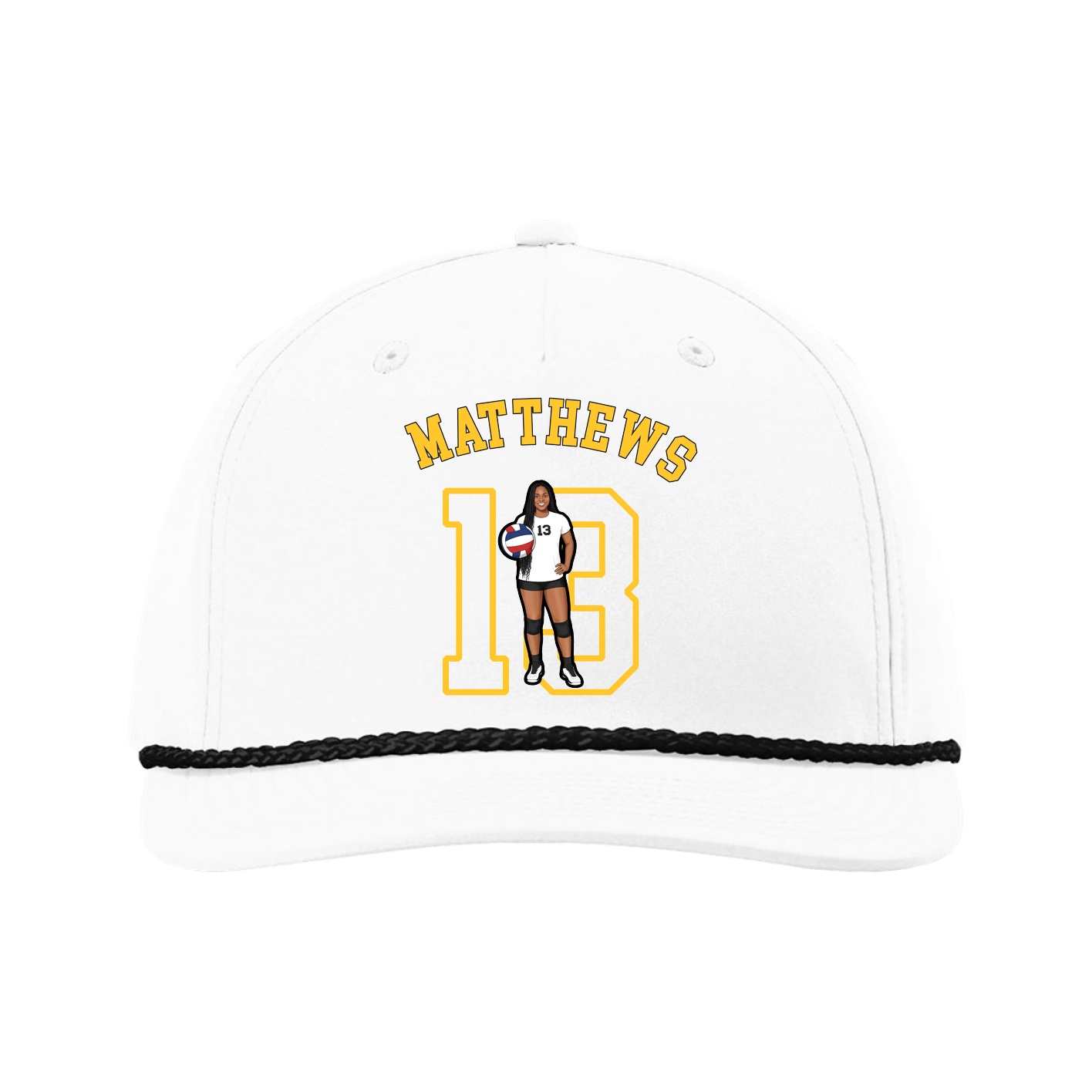 Five-Panel Classic Rope Cap — Shirsey Arch in White