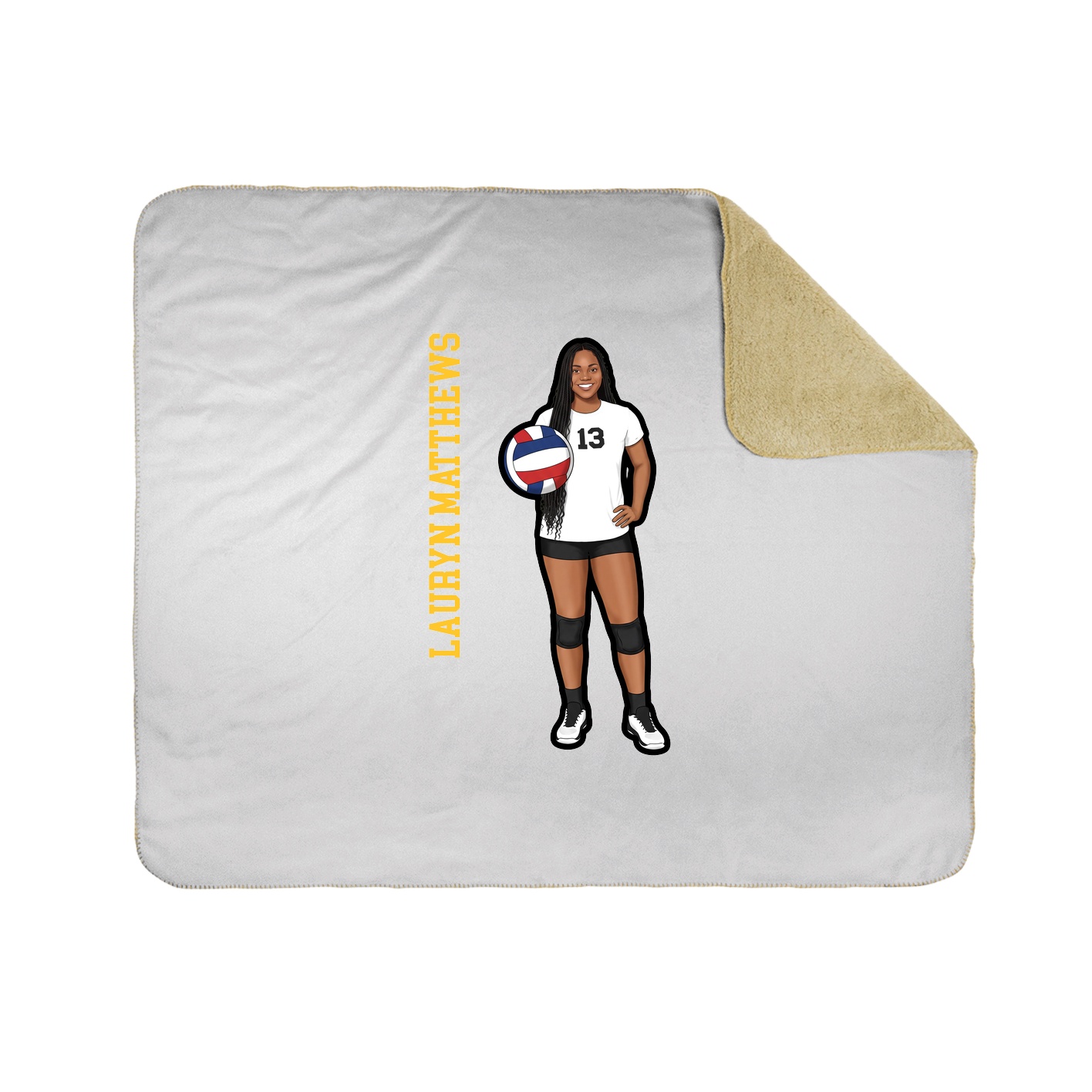 Throw Blanket — Name Vertical in White