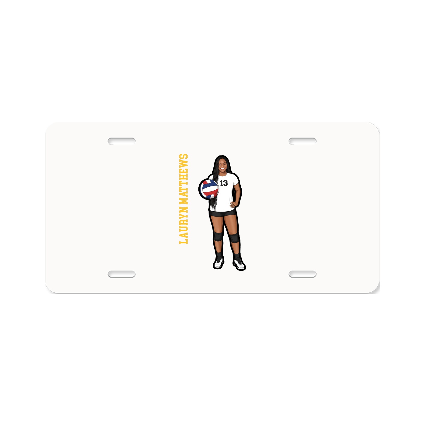 License Plate — Name Vertical in Classic