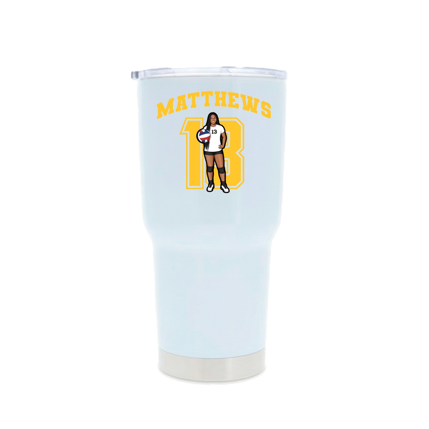 30oz Stainless Steel Tumbler — Number in White