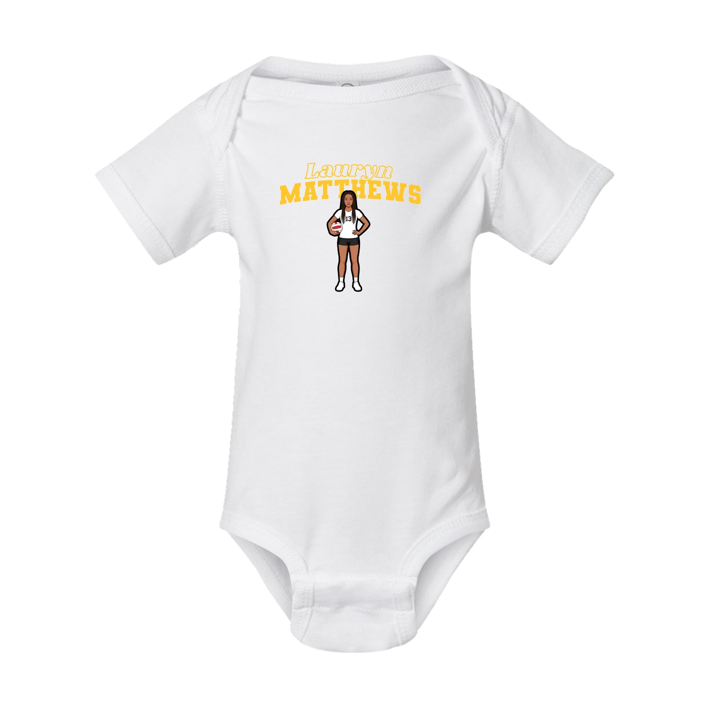 Baby Onesie — Name Arch in White