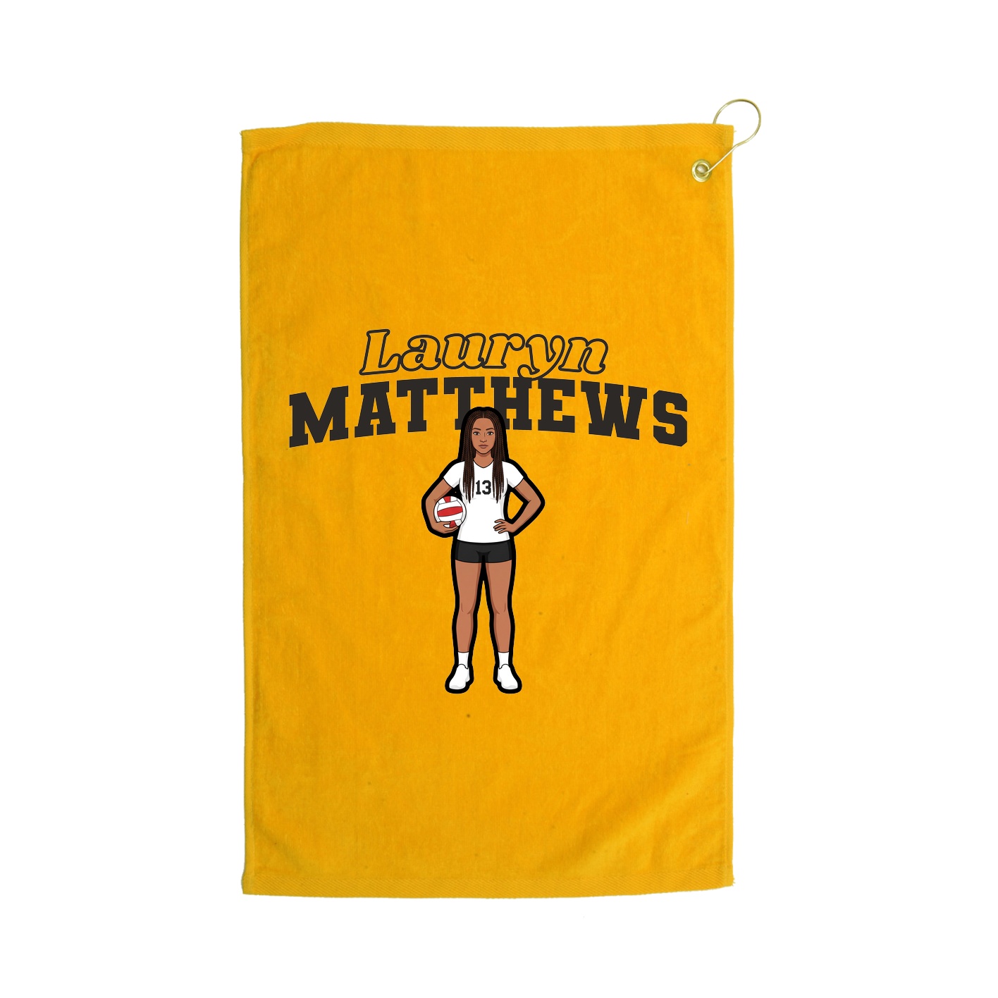 Golf Towel — Name Arch in Gold
