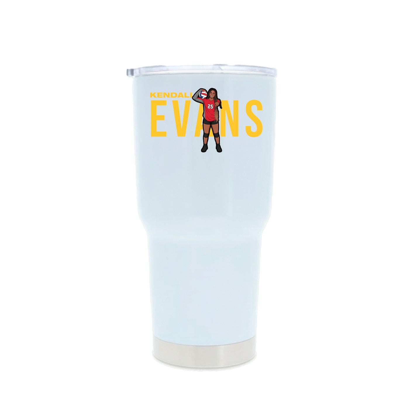 30oz Stainless Steel Tumbler — Player Name in White