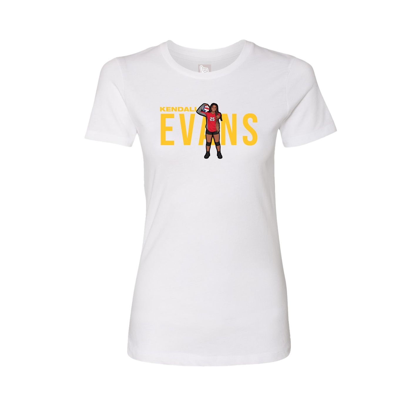 Fitted Women's Tee — Player Name in White