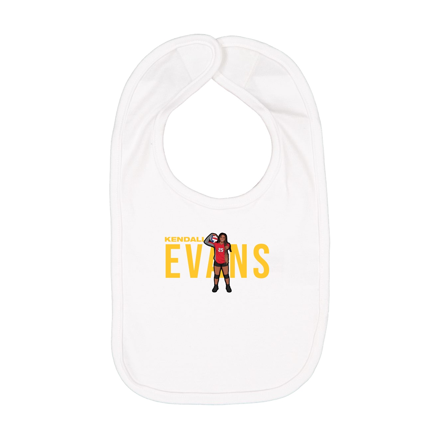 Infant Bib — Player Name in White