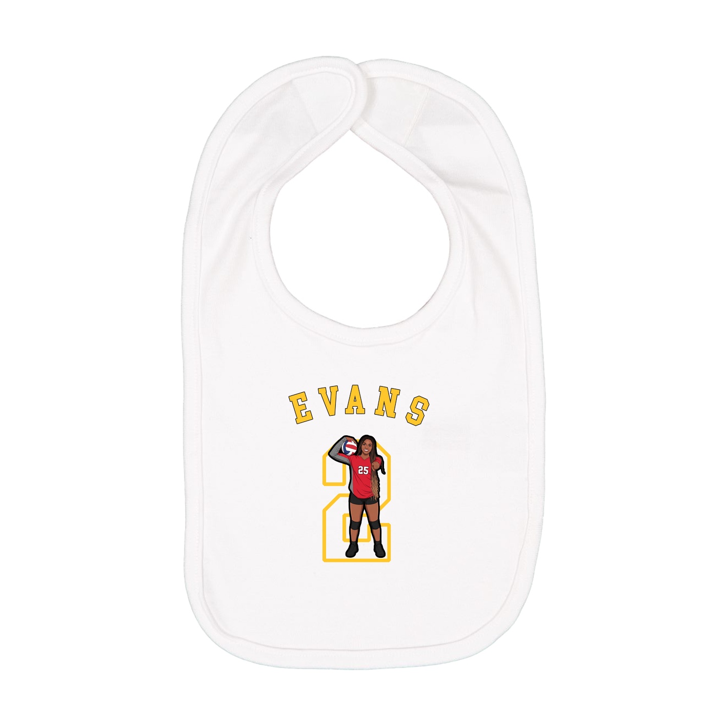 Infant Bib — Shirsey Arch in White