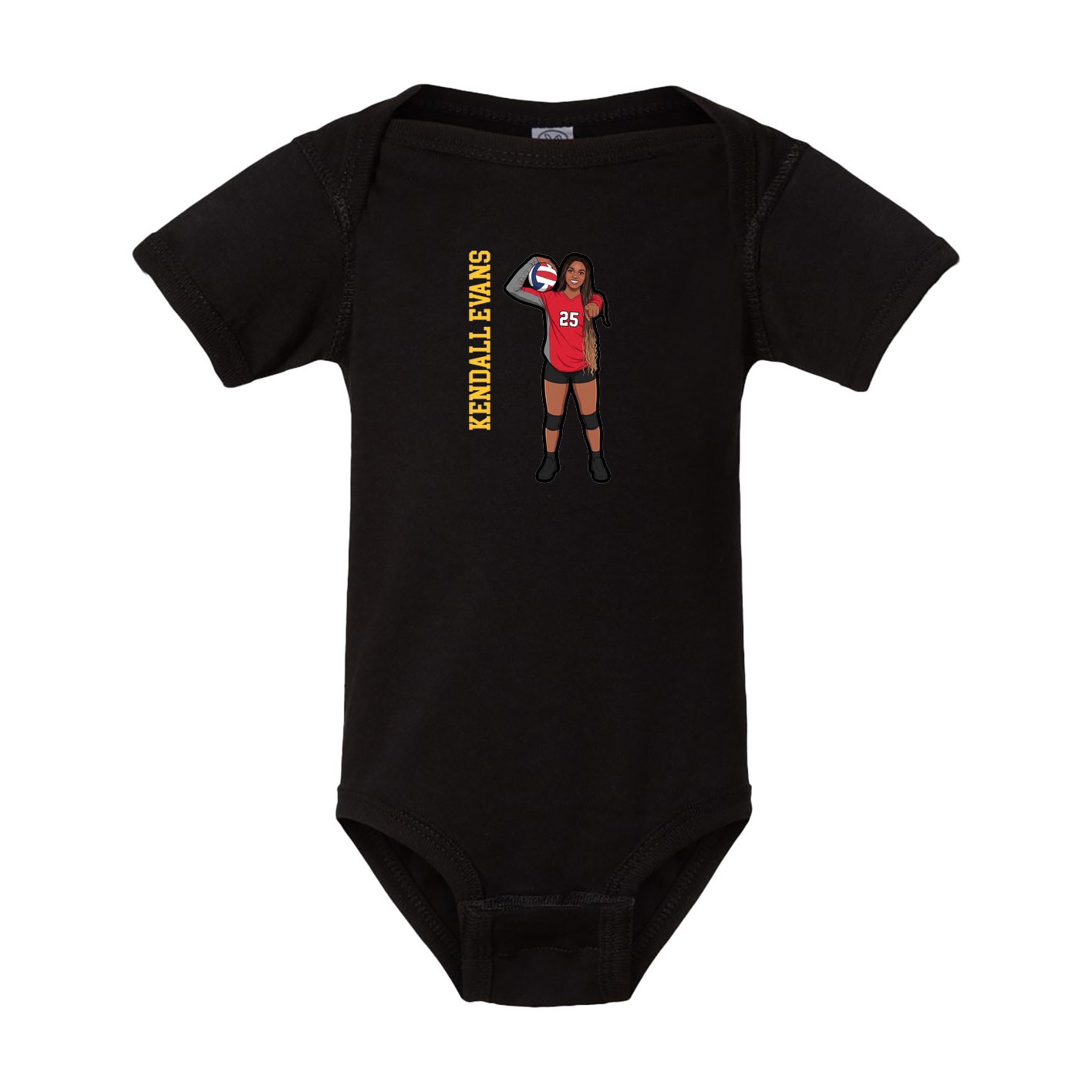 Baby Onesie — Name Vertical in Black