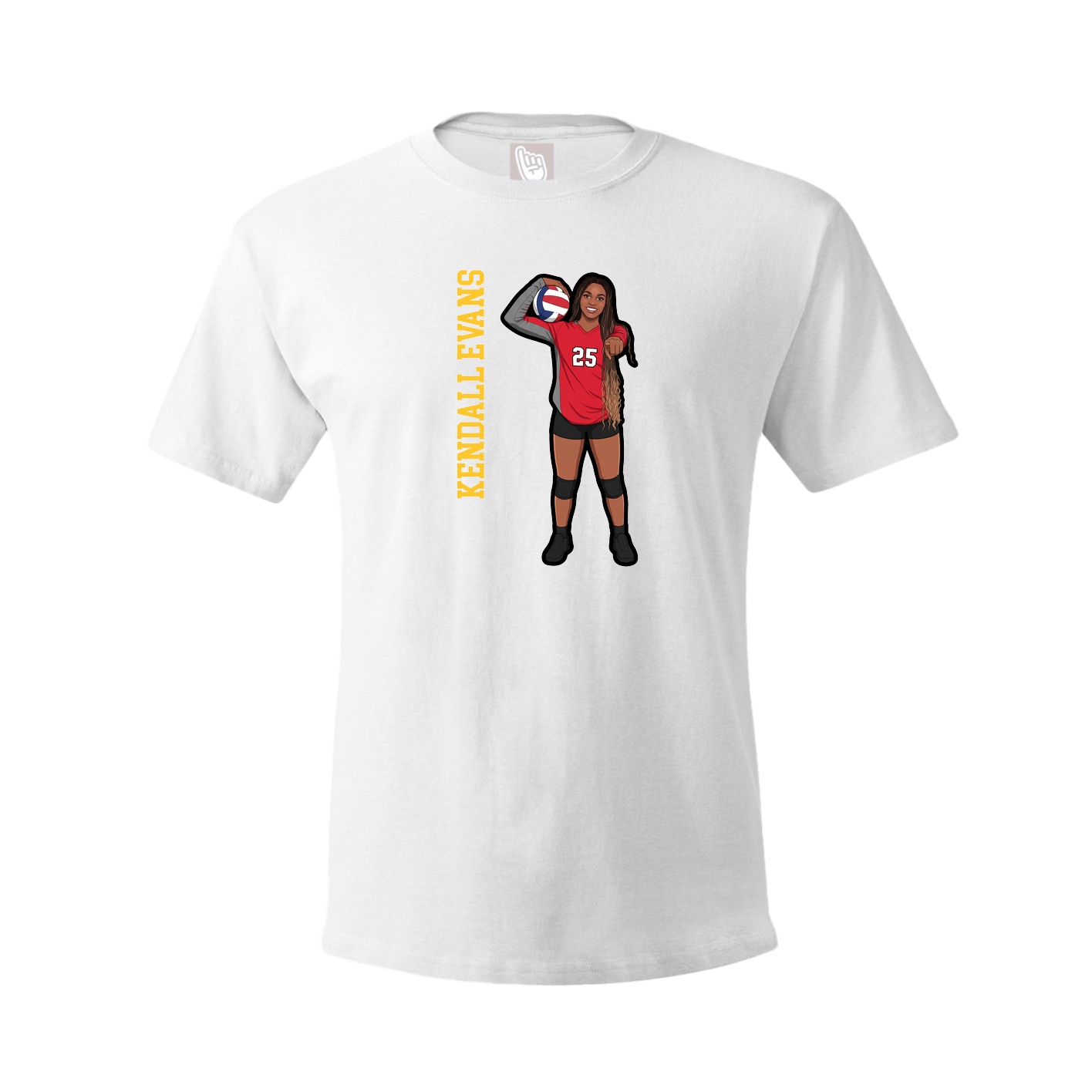 Youth Tee — Name Vertical in White