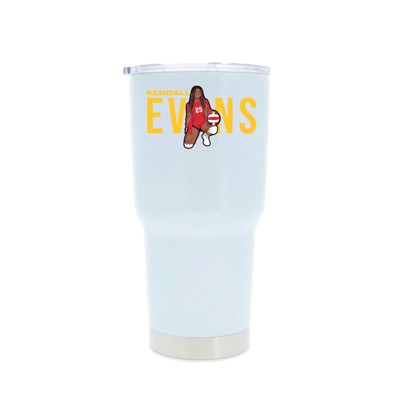 30oz Stainless Steel Tumbler — Player Name in White