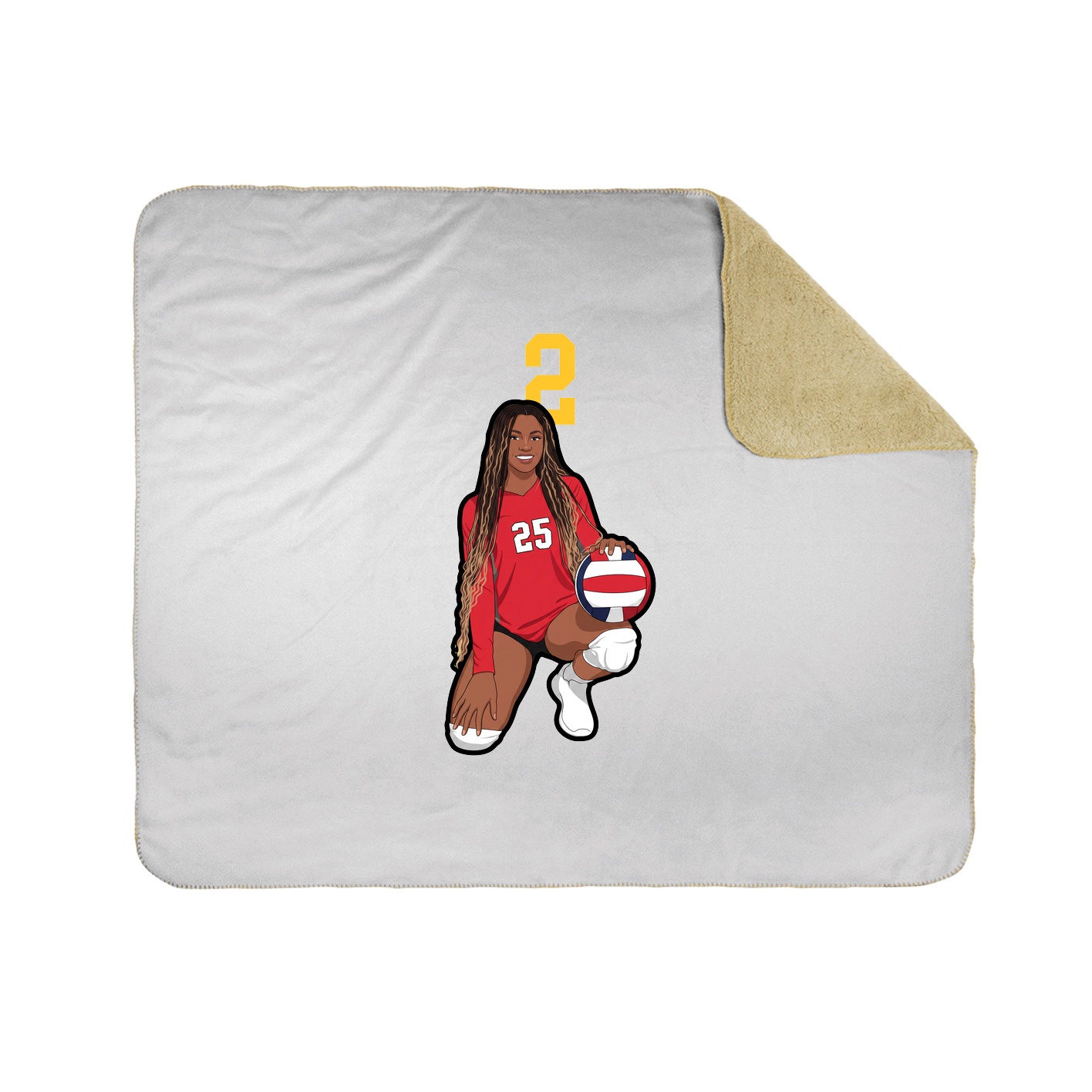 Throw Blanket — Number Top in White