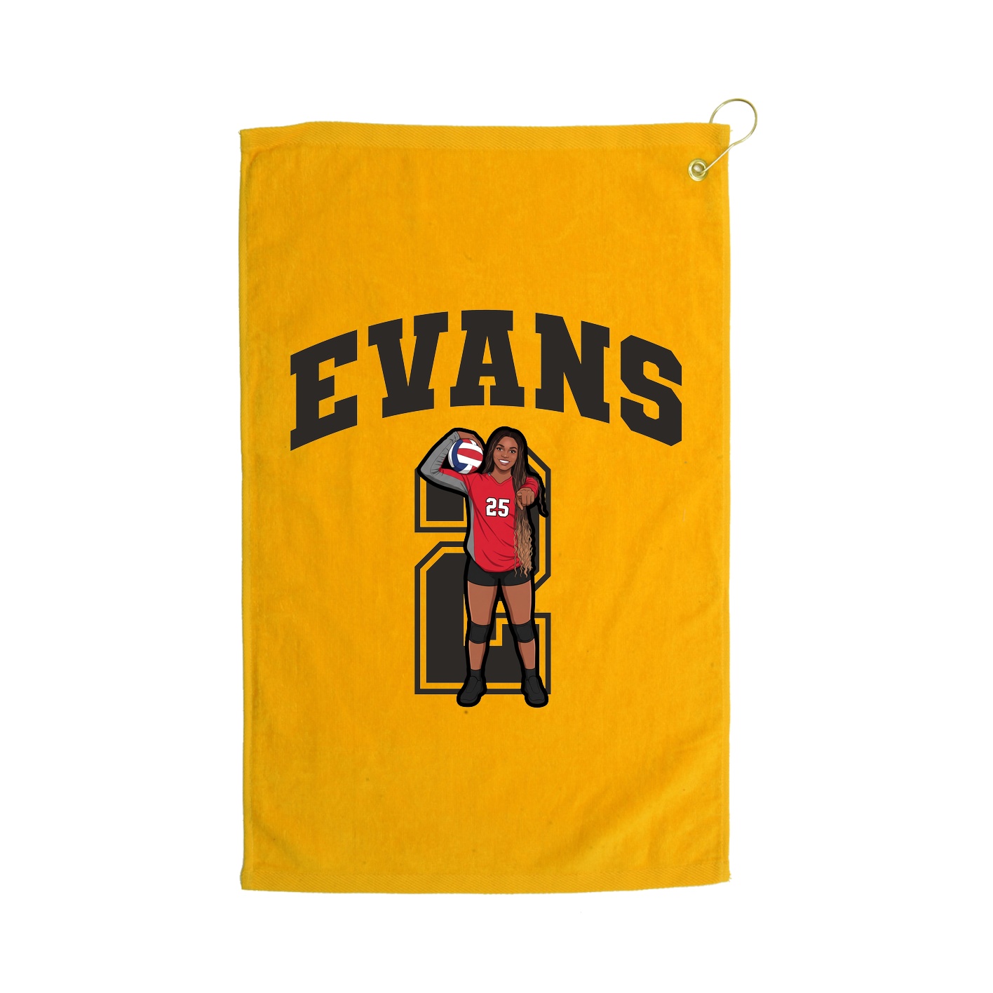Golf Towel — Number in Gold