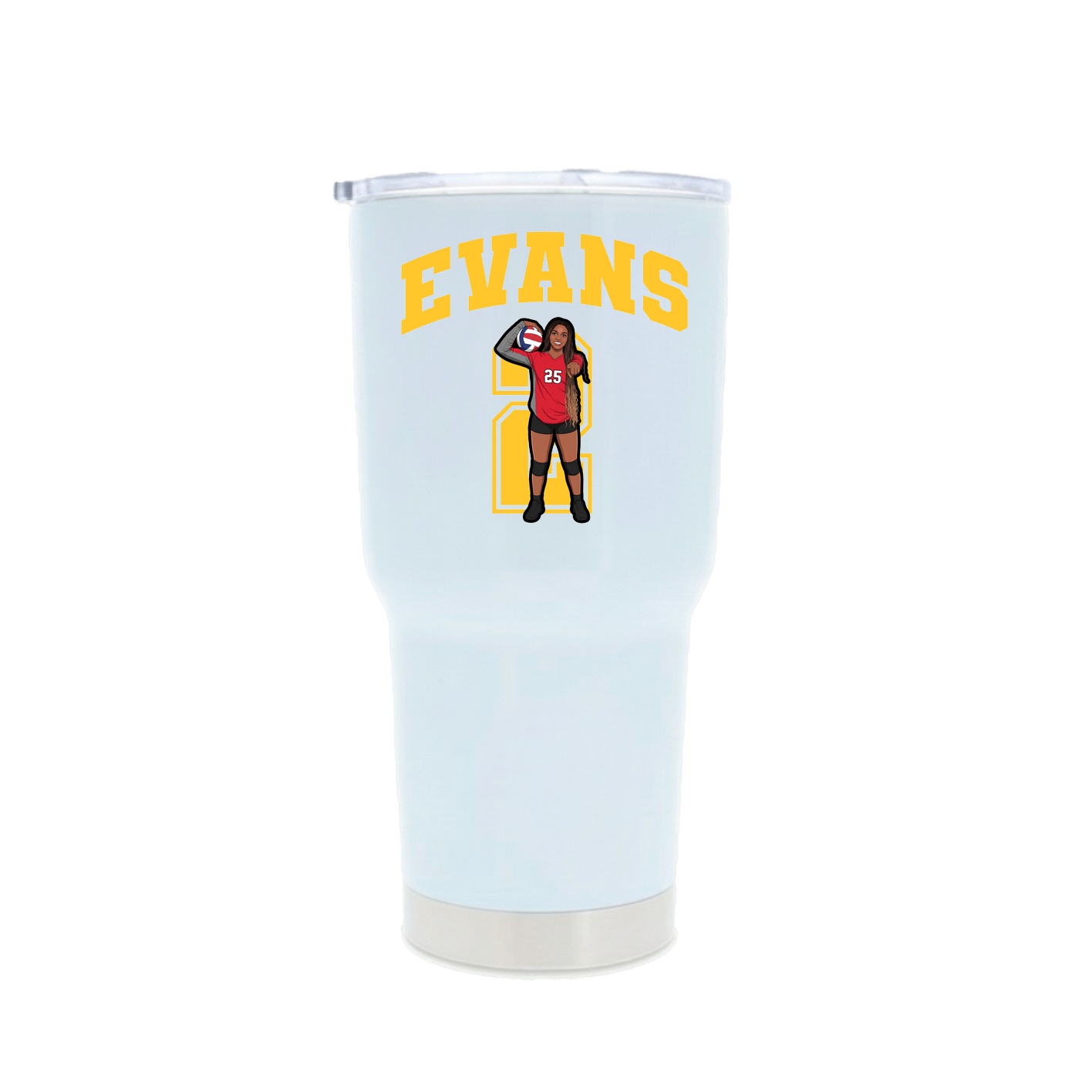 30oz Stainless Steel Tumbler — Number in White