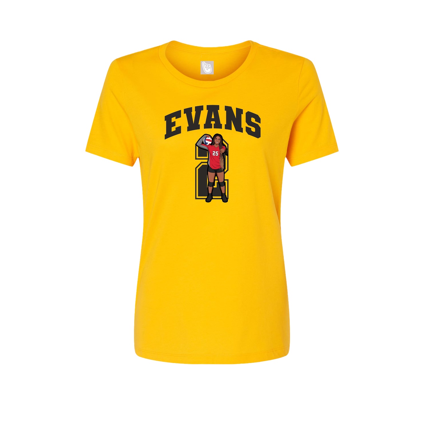 Fitted Women's Tee — Number in Gold