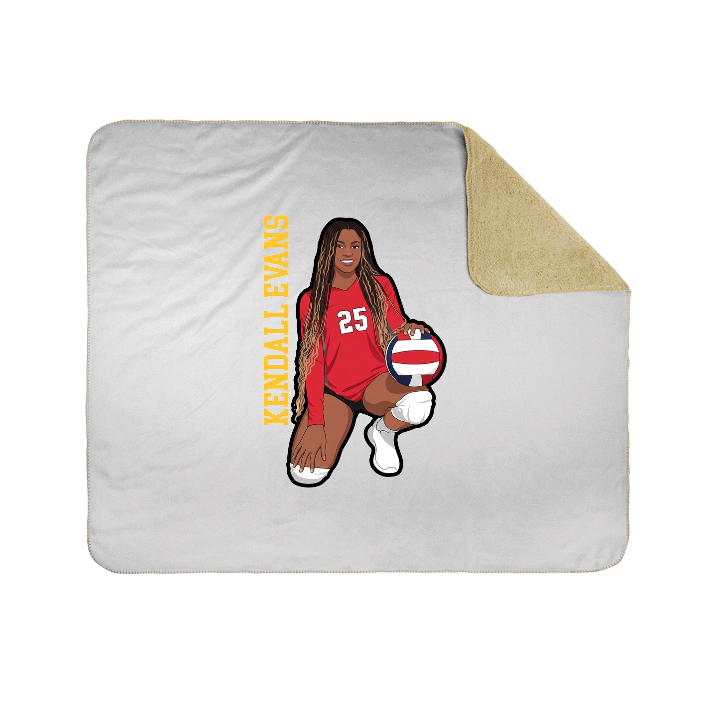 Throw Blanket — Name Vertical in White