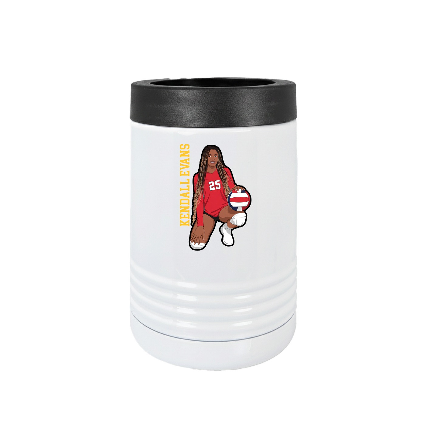 Beverage Holder — Name Vertical in White