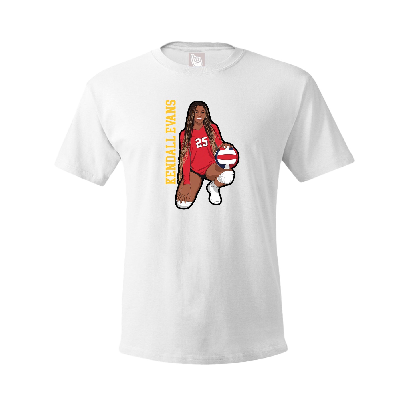 Tee — Name Vertical in White