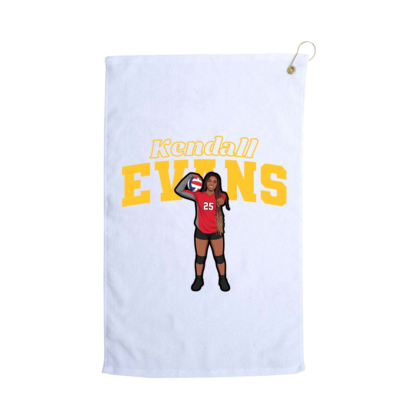 Golf Towel — Name Arch in White