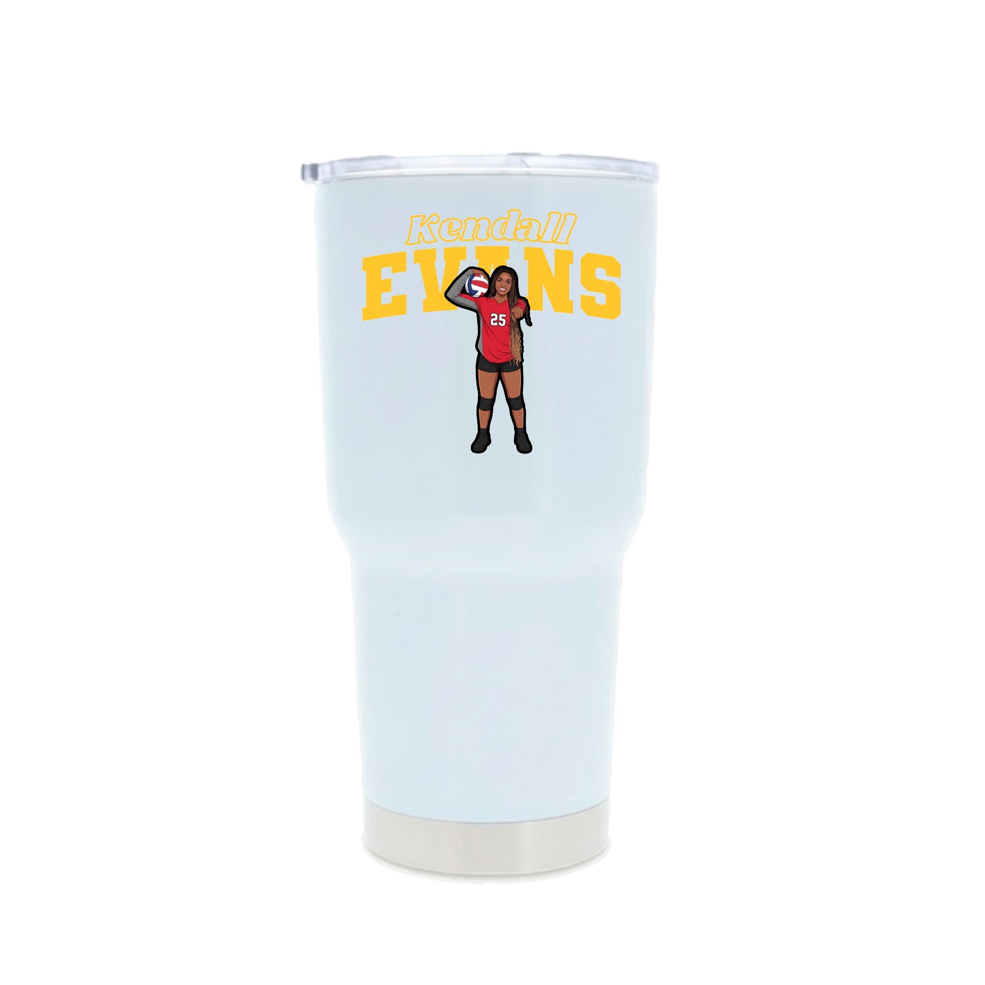 30oz Stainless Steel Tumbler — Name Arch in White
