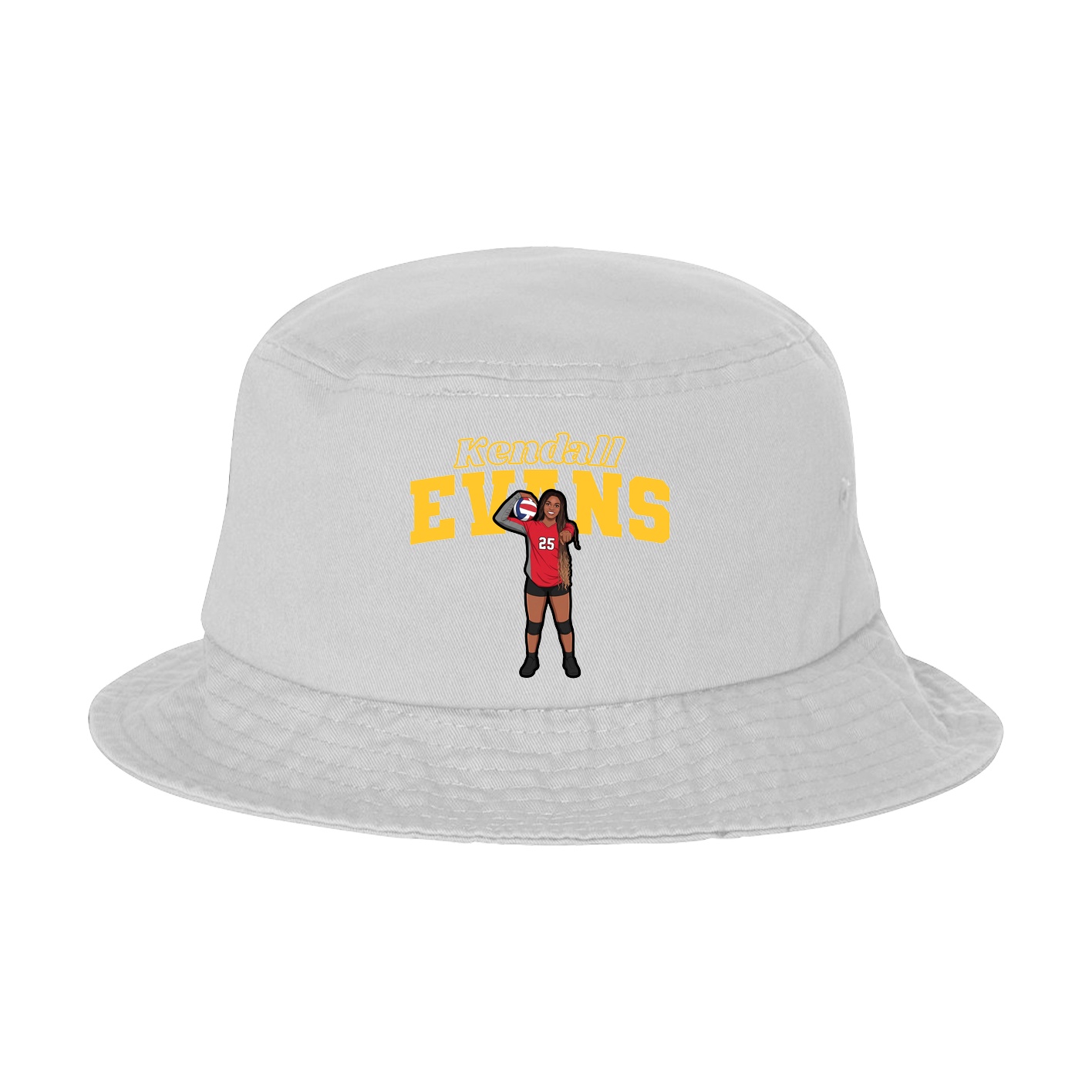 Bucket Cap — Name Arch in White