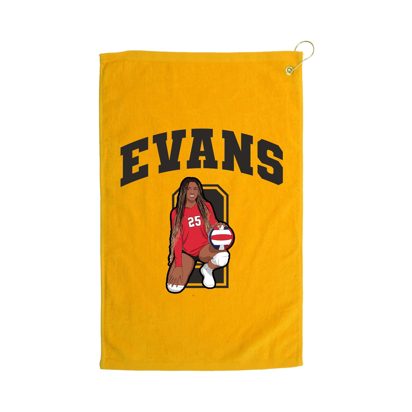 Golf Towel — Number in Gold