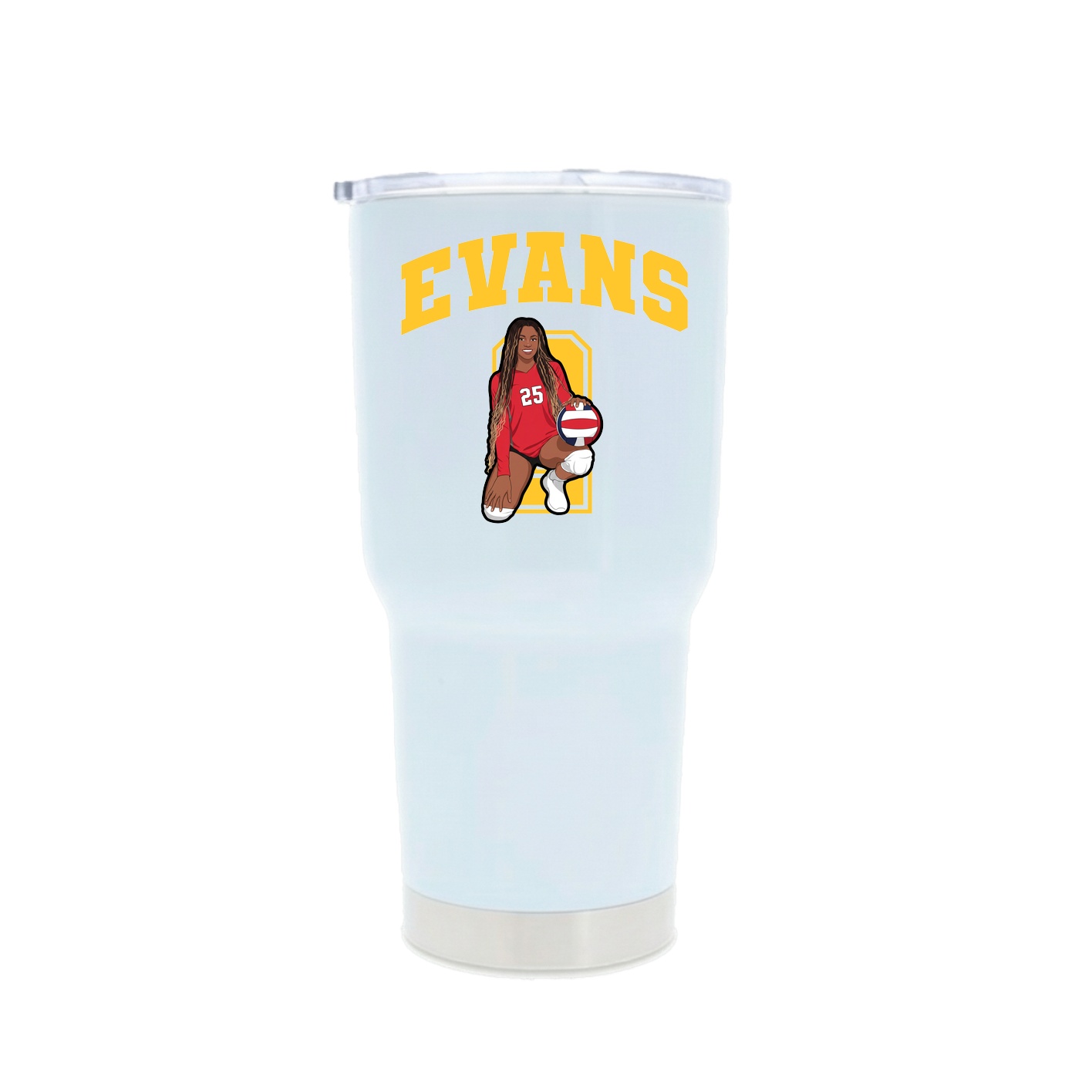 30oz Stainless Steel Tumbler — Number in White