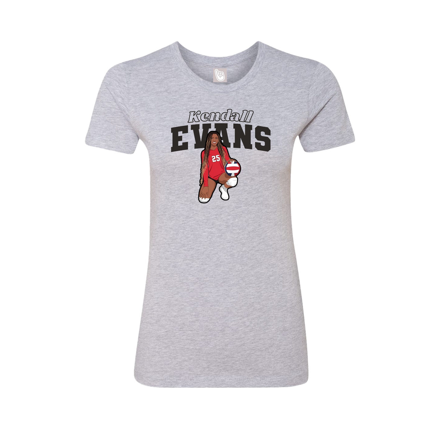Fitted Women's Tee — Name Arch in Grey