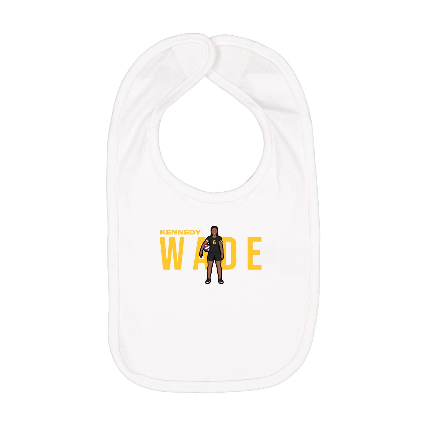 Infant Bib — Player Name in White