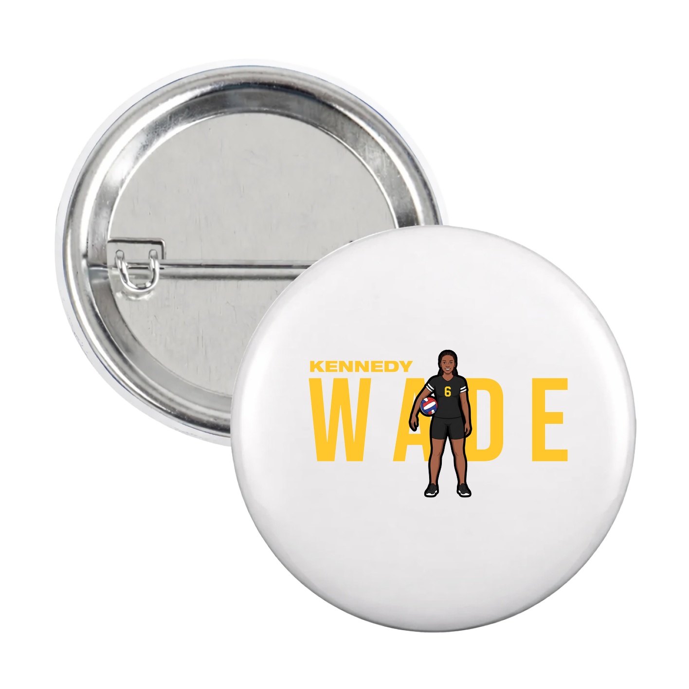 Game Day Button — Player Name in White
