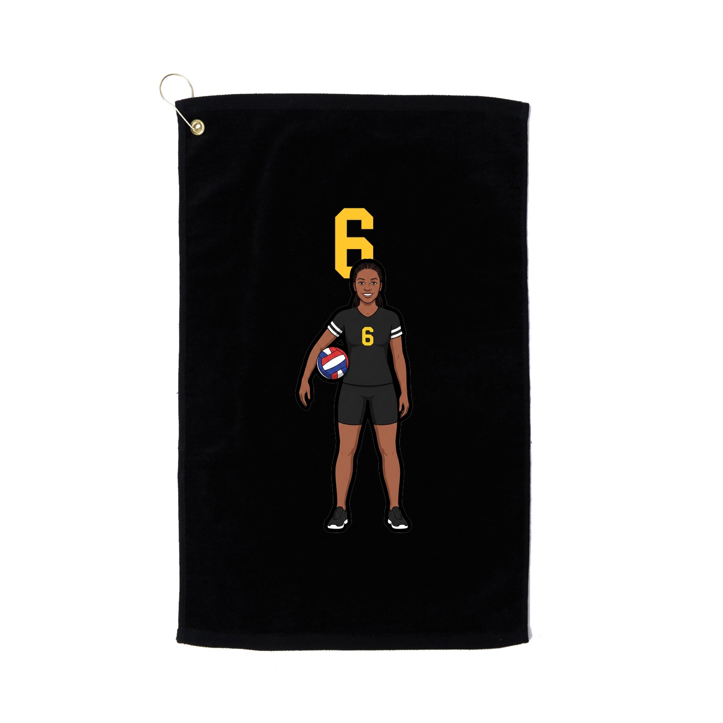 Golf Towel — Number Top in Black