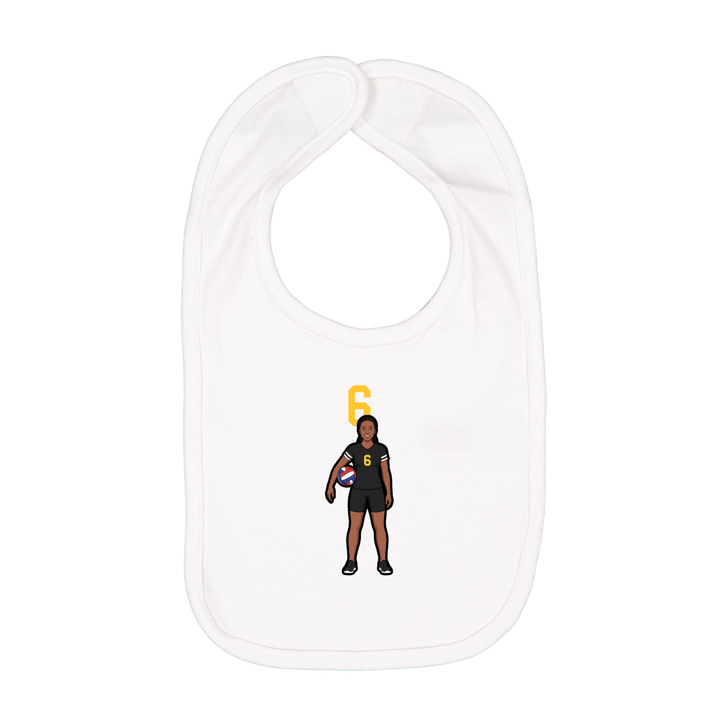Infant Bib — Number Top in White