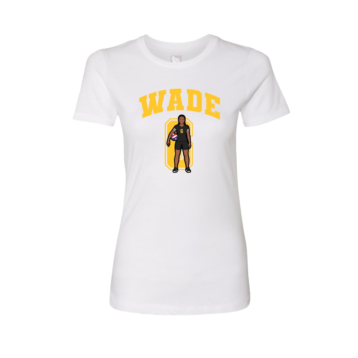 Fitted Women's Tee — Number in White