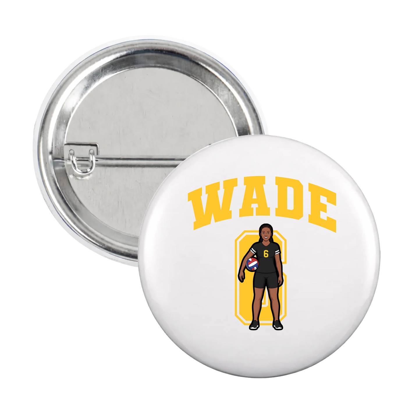 Game Day Button — Number in White