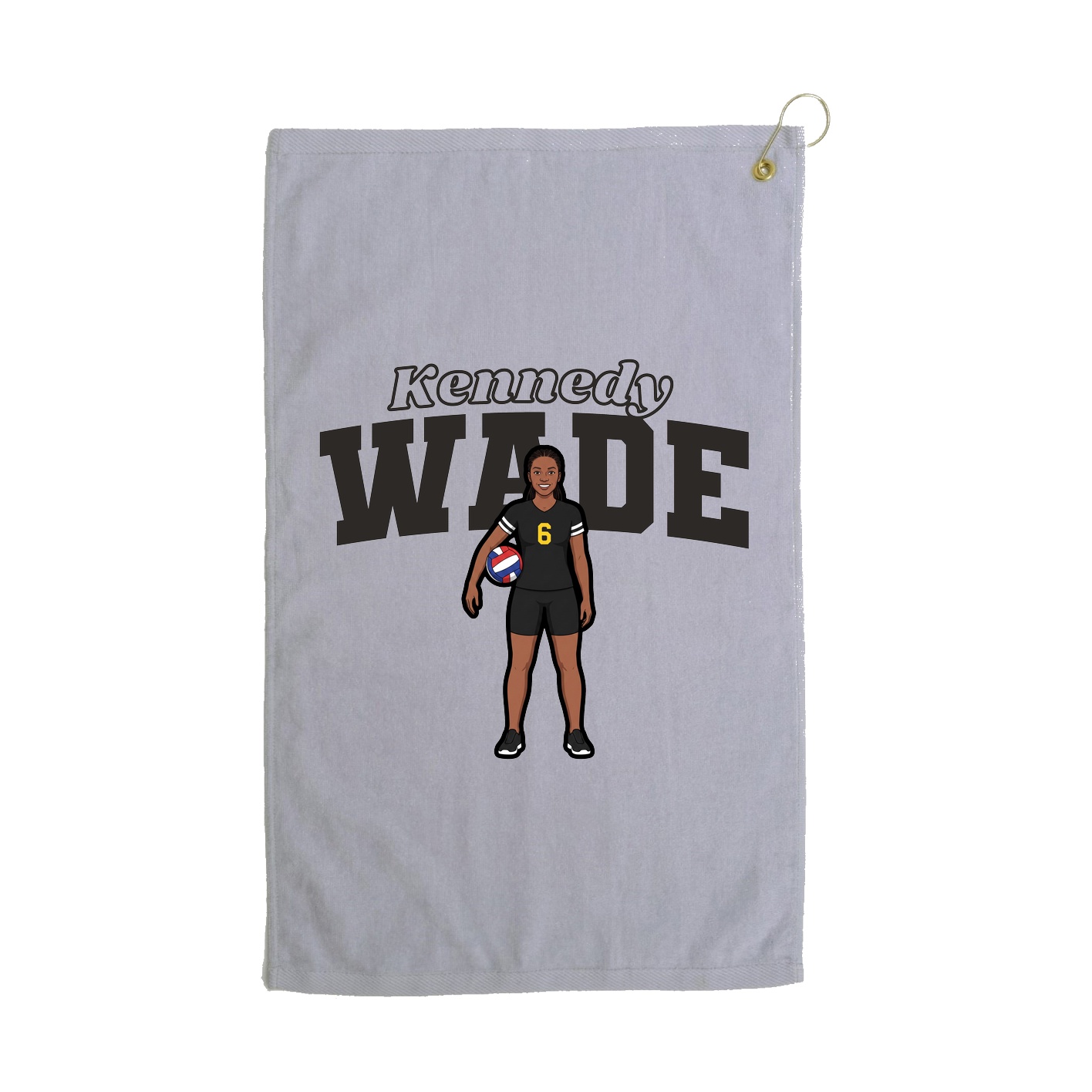 Golf Towel — Name Arch in Grey